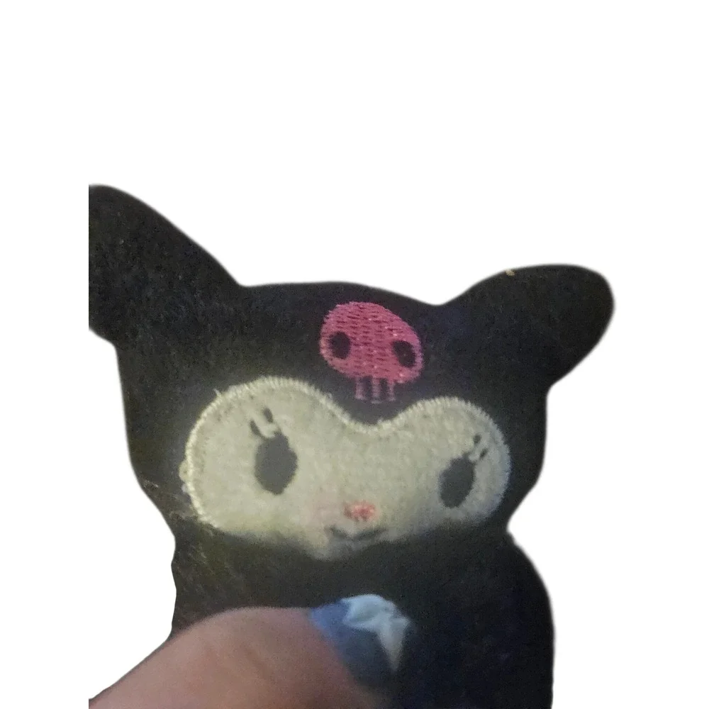 Kuromi Plush Pom Pom‎ Keychain Black Cute Kawaii Accessory